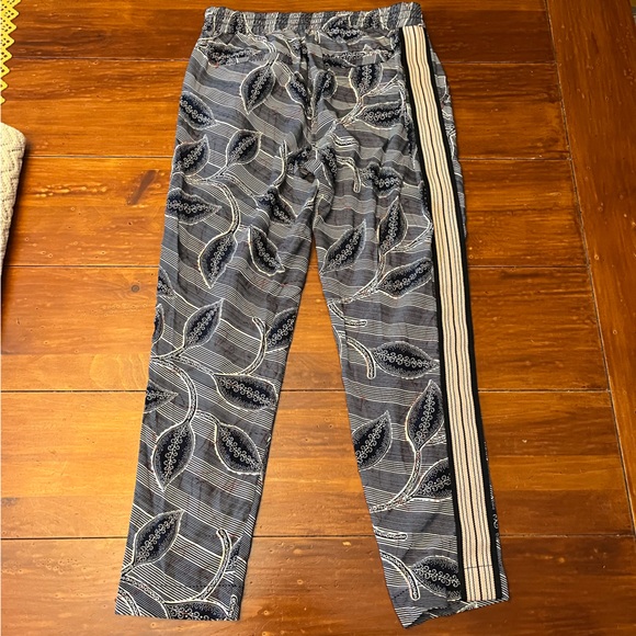 Hei Hei Lourinha Navy Leaf Print Pull on Elastic Waist Pants Womens Size Small - Picture 12 of 13